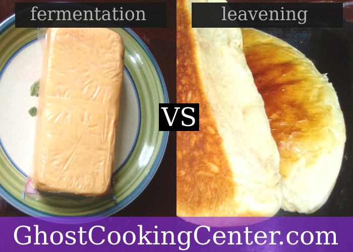 difference betwee fermentation and leavening